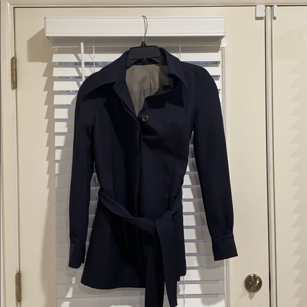 Navy Marc Jacobs Lined Jacket with Belt & Pockets